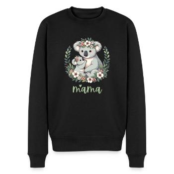 Maman Koala ours câlin I Couronne florale maman I Koala - Pull Premium bio Homme - noir - Devant - Nico (187cm)