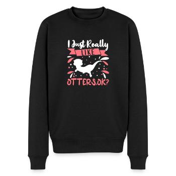 Otter Outfit Sea Otter Lovers - Men's Premium Organic Jumper - black - Front - Nico (187cm)