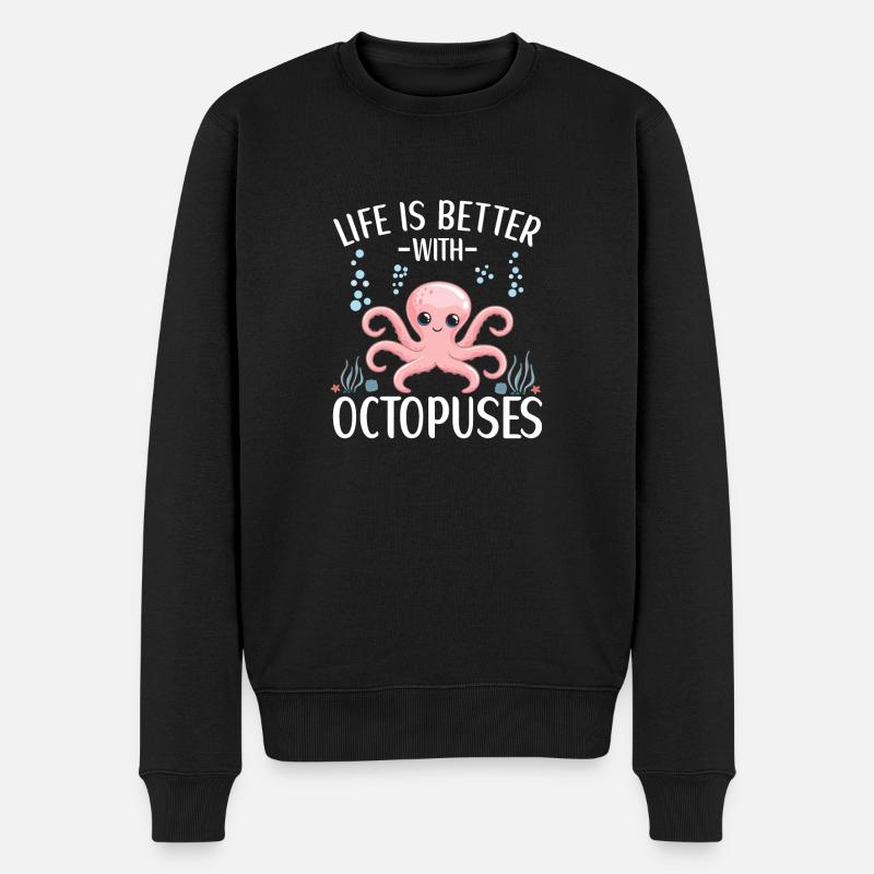 Octopus Outfit Octopus Octopus - Pull Premium bio Homme - noir