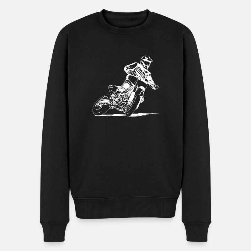 Supermoto - Männer Premium Bio Pullover - Schwarz