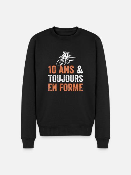 10 Year Anniversary Gift Bicycle - Men's Premium Organic Jumper - black