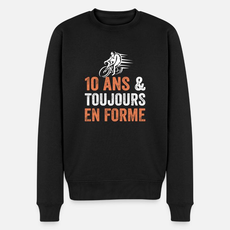 Cadeau anniversaire 10 ans Vélo - Pull Premium bio Homme - noir