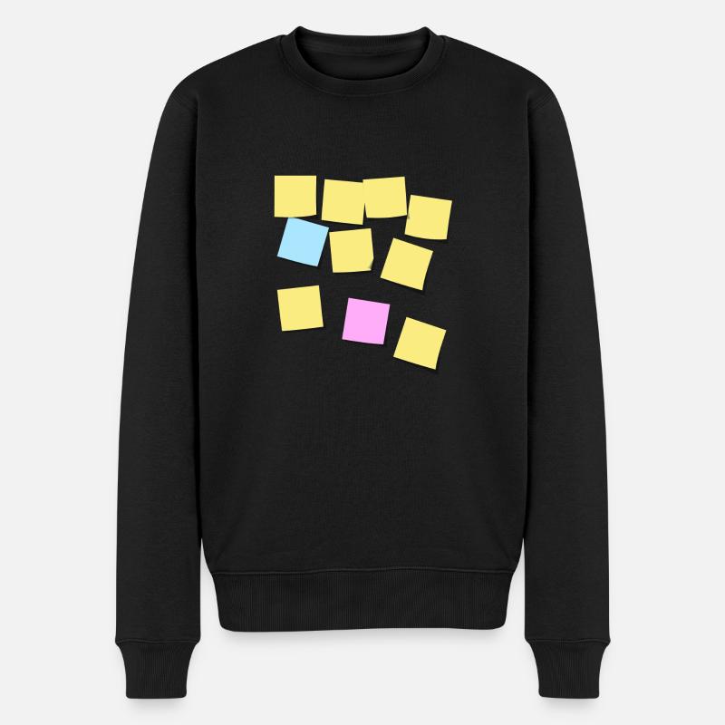 Post-it notes - Pull Premium bio Homme - noir