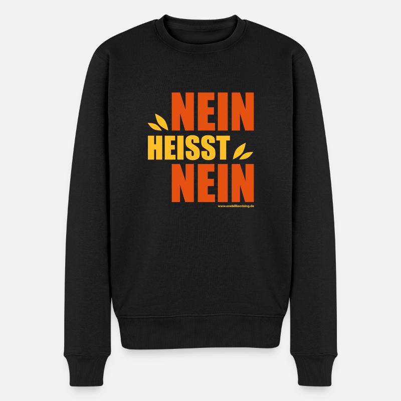 NEIN - Männer Premium Bio Pullover - Schwarz