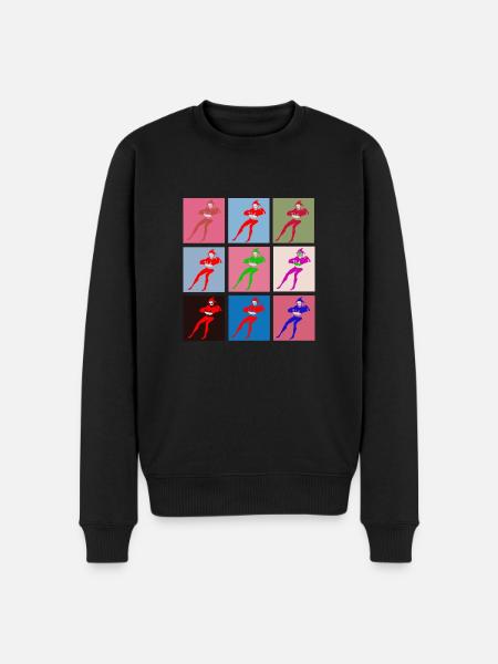 Stańczyk Warhol bez tla - Ekologiczna męska bluza Premium - czarny