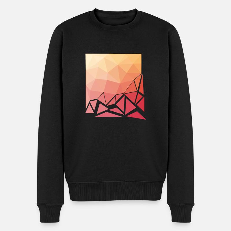 Fading Polygons - Männer Premium Bio Pullover - Schwarz
