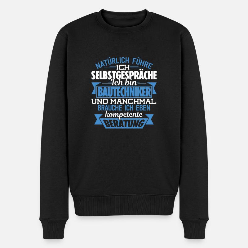 BAUTECHNIKER - KOMPETENTE BERATUNG - Männer Premium Bio Pullover - Schwarz