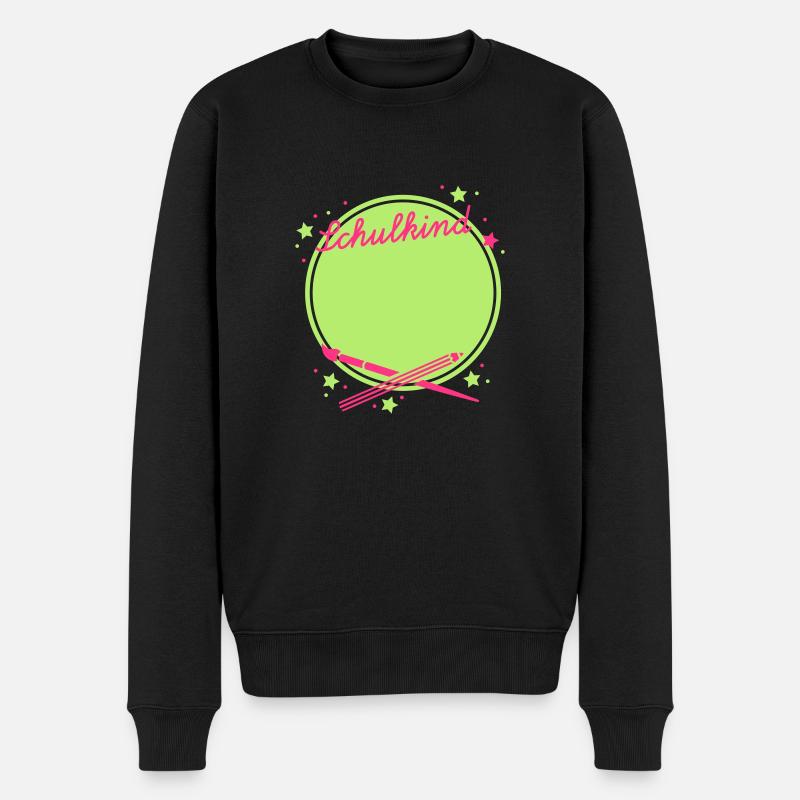 Schulkind Kreis - Männer Premium Bio Pullover - Schwarz
