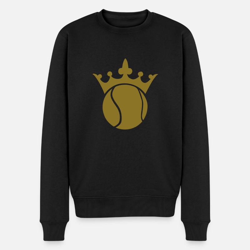 Tennis - Männer Premium Bio Pullover - Schwarz