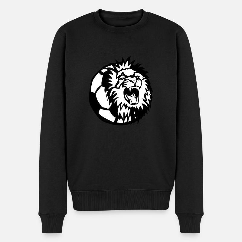 Fußball Löwe Logo Club - Männer Premium Bio Pullover - Schwarz