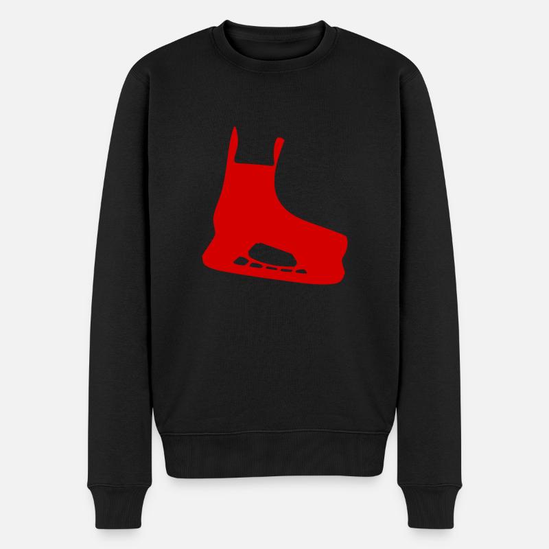 Schlittschuh rot - Männer Premium Bio Pullover - Schwarz