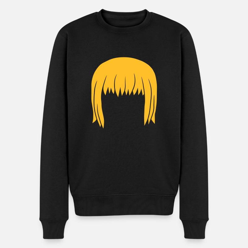 Kopf Blonde Bobfrisur Bob - Männer Premium Bio Pullover - Schwarz