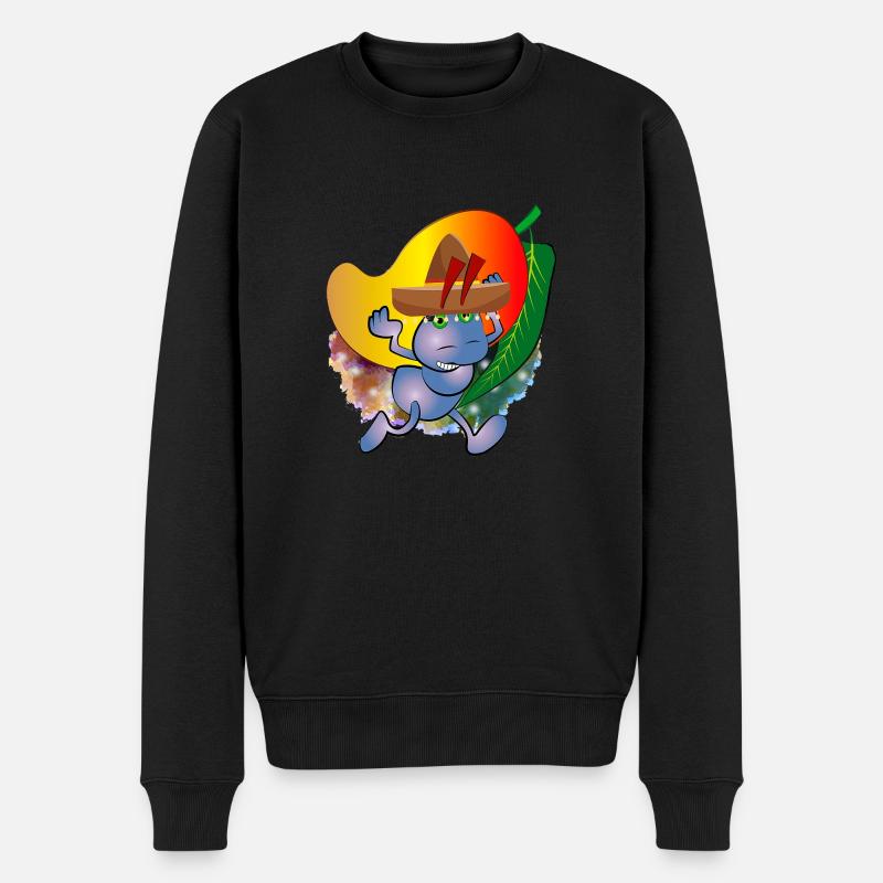 Mexikanische Ameise mit einer Mangofrucht - Männer Premium Bio Pullover - Schwarz