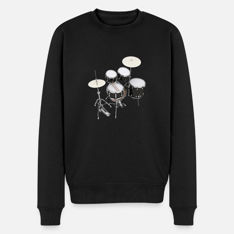 Drums, Drumset, Drumkit, Drums - Men's Premium Organic Jumper - black