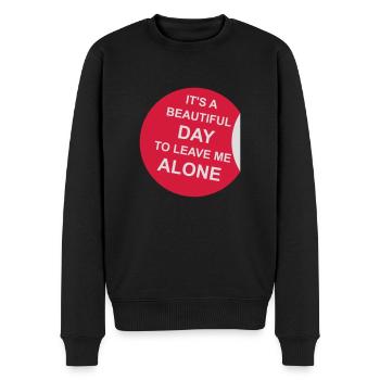 leave me alone day - Männer Premium Bio Pullover - Schwarz - Vorne - Nico (187cm)