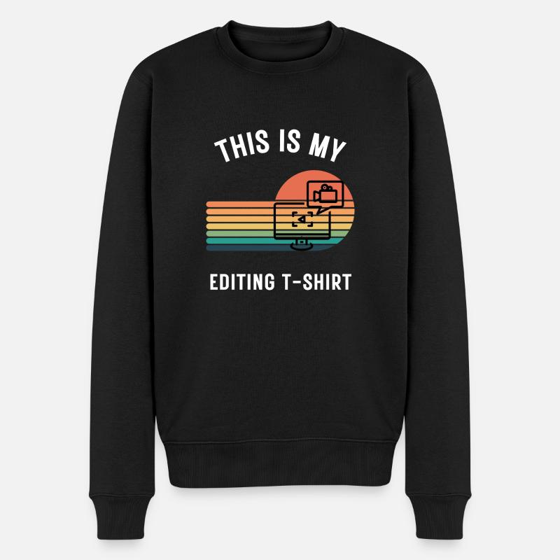 Vintage "This is My Editing" T-Shirt - Retro Style - Männer Premium Bio Pullover - Schwarz