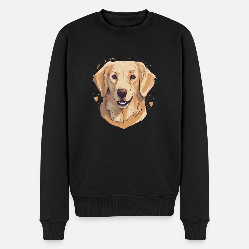 Golden Retriever - Männer Premium Bio Pullover - Schwarz
