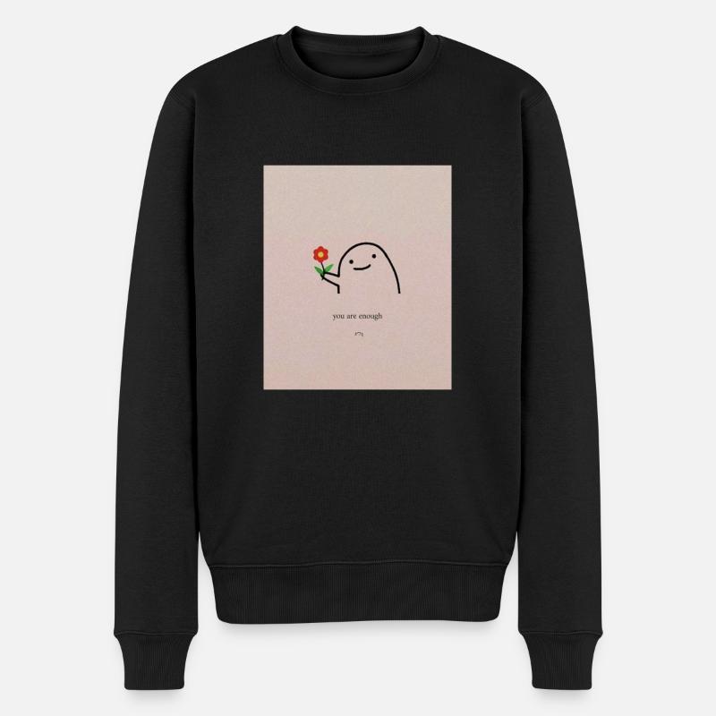 Du bist genug - Kawaii - Positive Vibes - Männer Premium Bio Pullover - Schwarz