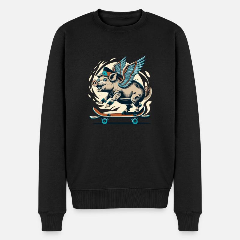 Cochon sur le pont - Pull Premium bio Homme - noir