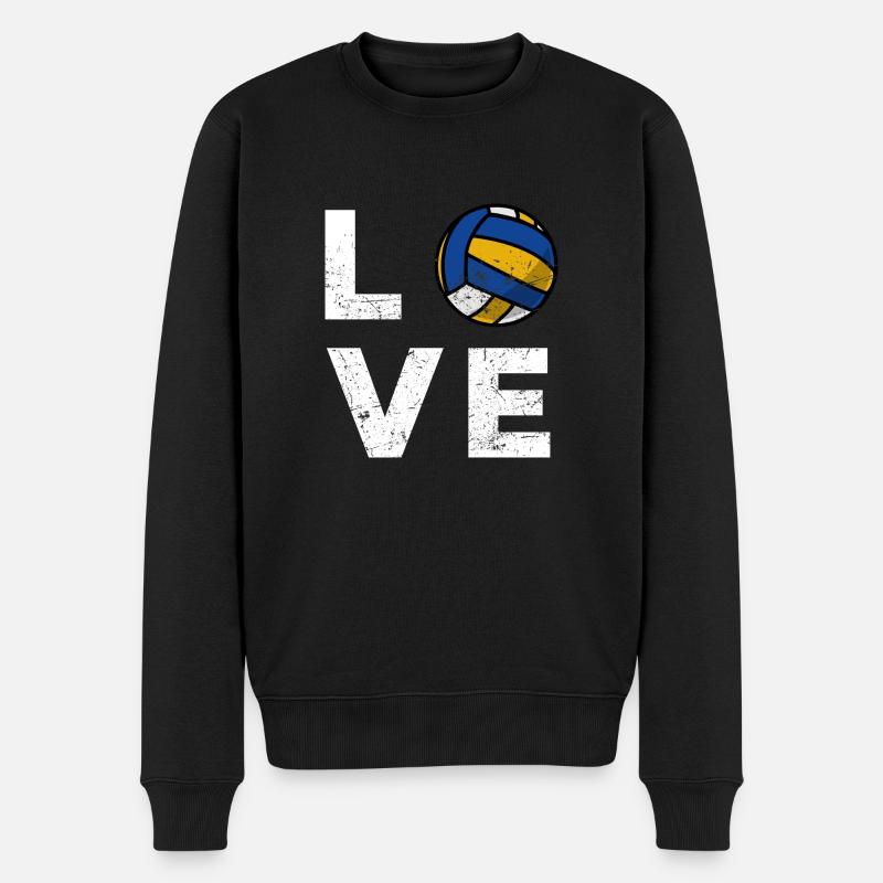 Liebe Volleyball - Männer Premium Bio Pullover - Schwarz