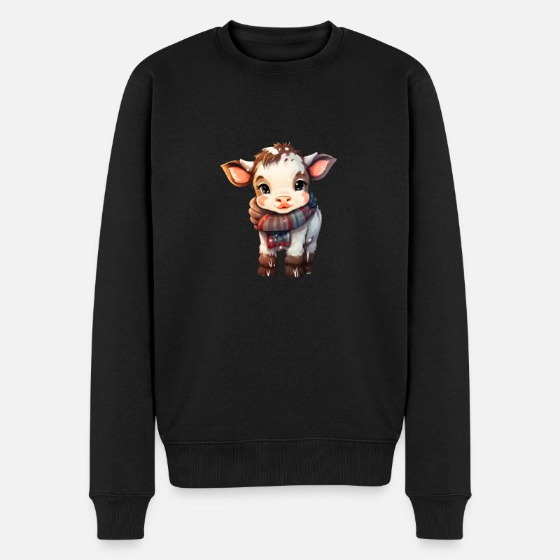veau doux en hiver - Pull Premium bio Homme - noir