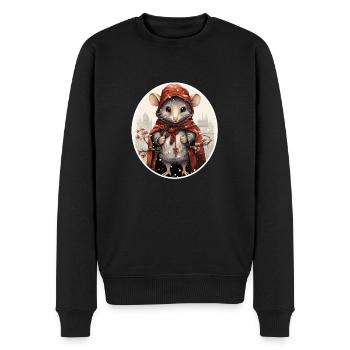 Winterstadtmäuschen - Männer Premium Bio Pullover - Schwarz - Vorne - Nico (187cm)
