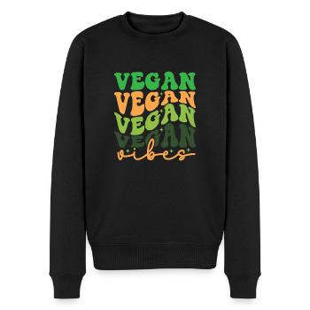 Vegan vibes, veganuary, gesunde Ernährung, vegan - Männer Premium Bio Pullover - Schwarz - Vorne - Nico (187cm)