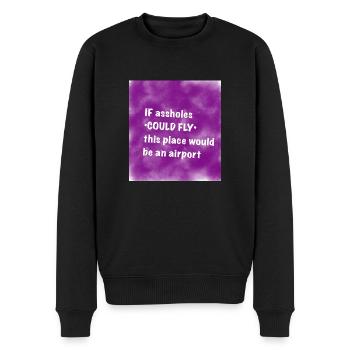 Lustiges Zitat - Männer Premium Bio Pullover - Schwarz - Vorne - Nico (187cm)