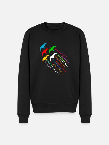magical flying birds with trail - Men's Premium Organic Jumper - black