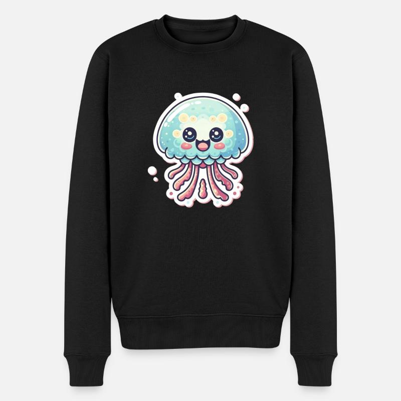 Quallenliebhaber - Männer Premium Bio Pullover - Schwarz