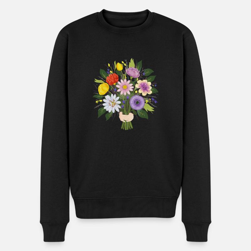 Garten Blumenstrauß - Männer Premium Bio Pullover - Schwarz