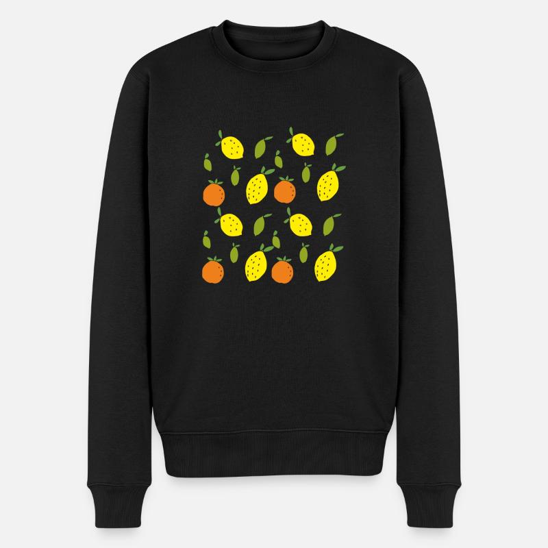 orangen zitronen limetten - Männer Premium Bio Pullover - Schwarz