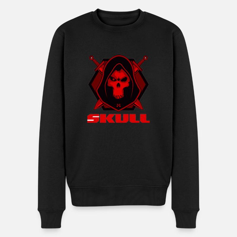 Totenkopf Böse Erwachen - Männer Premium Bio Pullover - Schwarz