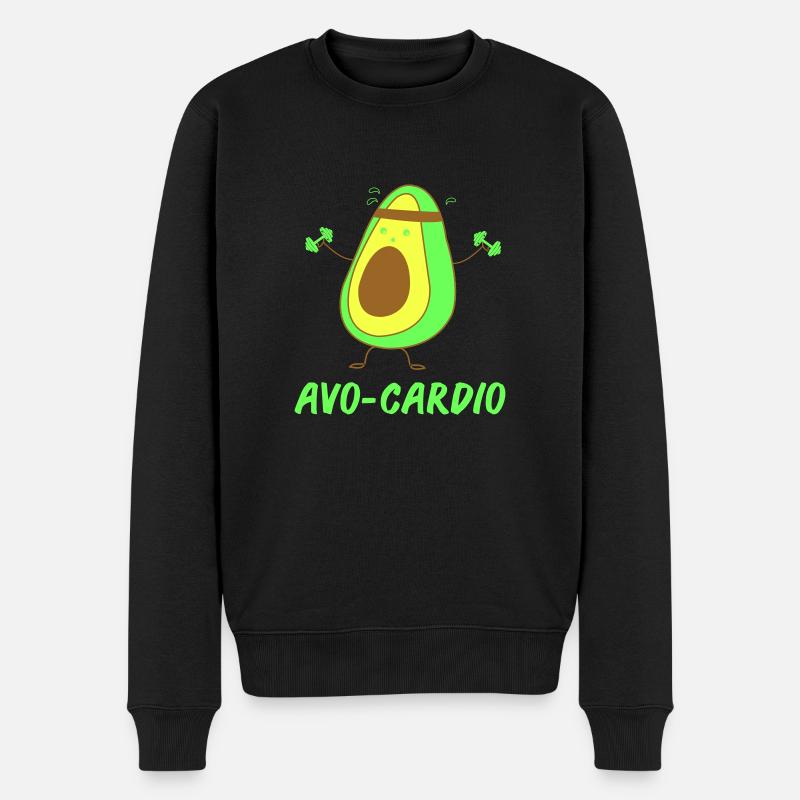 avo cardio - Männer Premium Bio Pullover - Schwarz