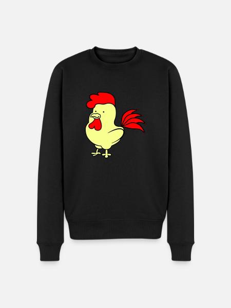 Hahn - Männer Premium Bio Pullover - Schwarz