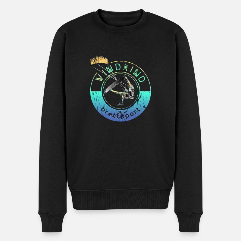 Kitesurfer Windkind 2 0 - Männer Premium Bio Pullover - Schwarz
