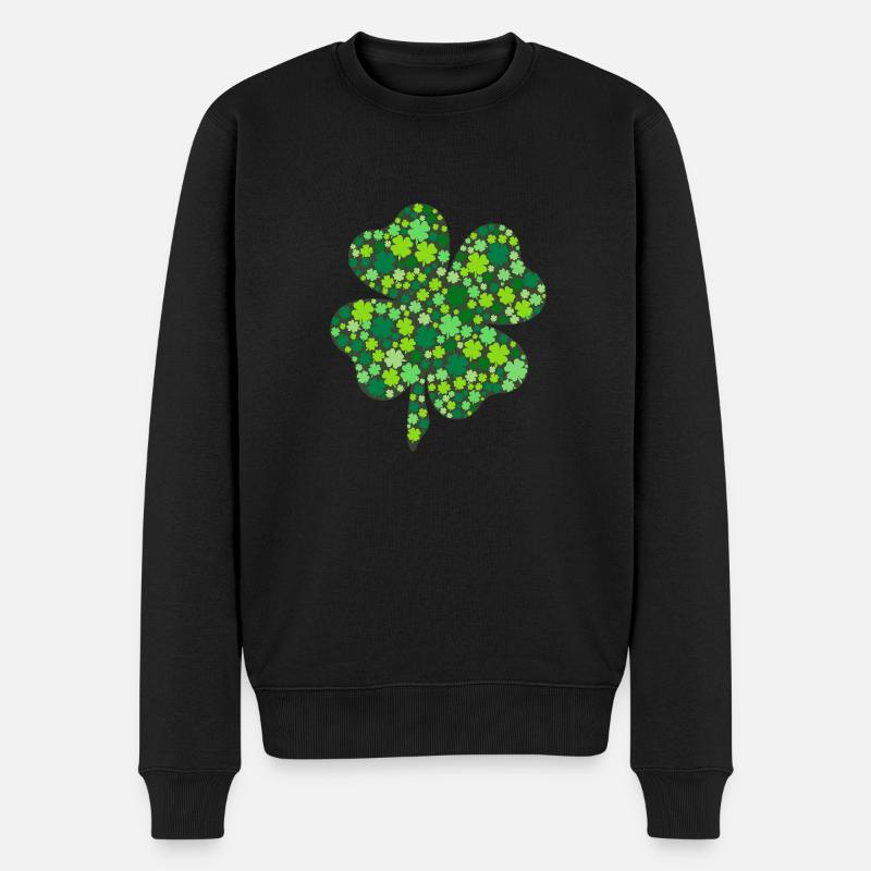 Irland Kleeblatt - Männer Premium Bio Pullover - Schwarz