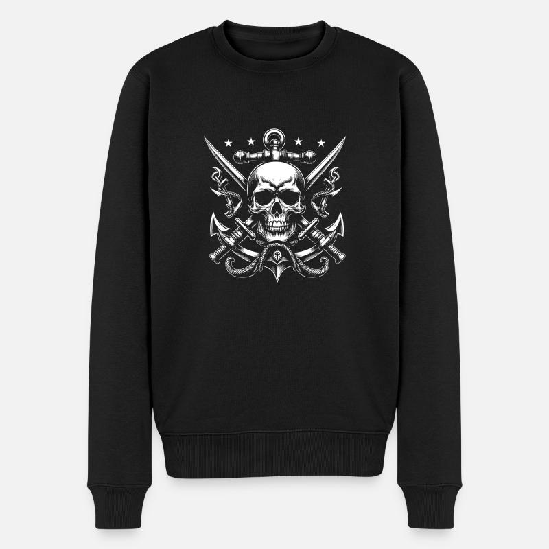 Crâne de pirate - Pull Premium bio Homme - noir
