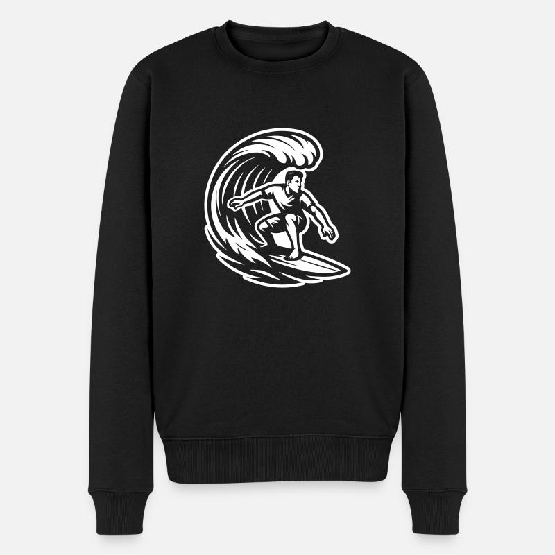 Surfeur Wave Surf - Pull Premium bio Homme - noir