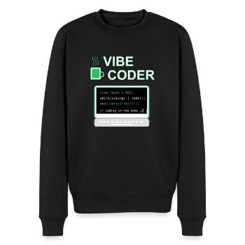 Vibe Coder - Men's Premium Organic Jumper - black - Front - Nico (187cm)