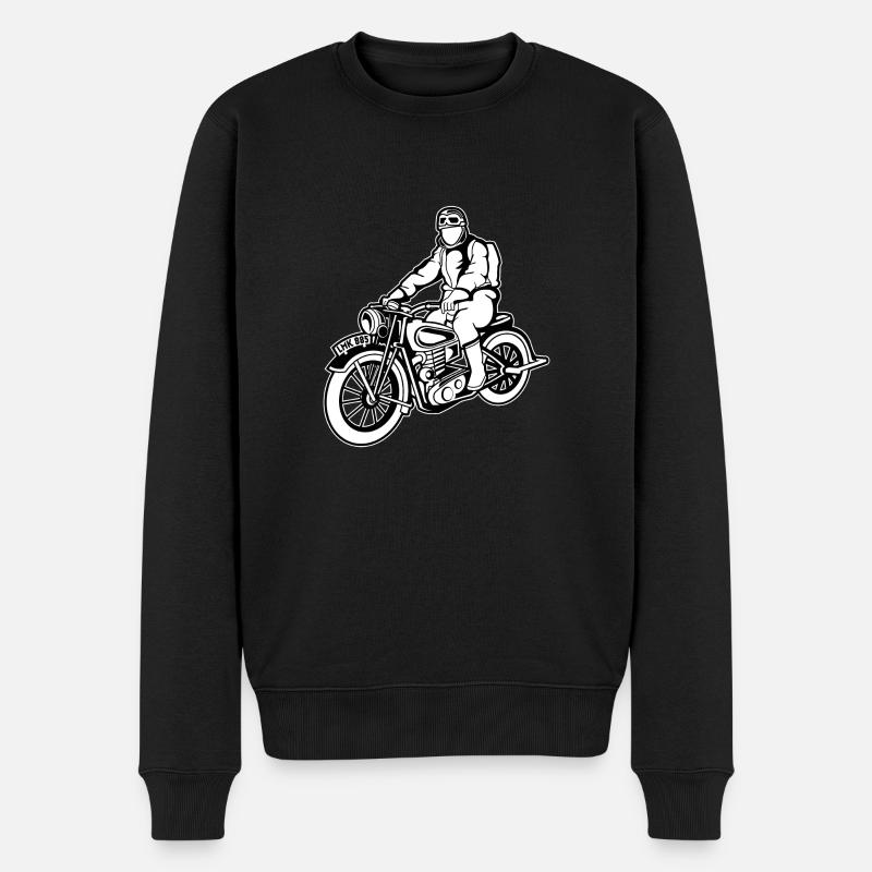 Chopper / moto 04_schwarz blanc - Pull Premium bio Homme - noir