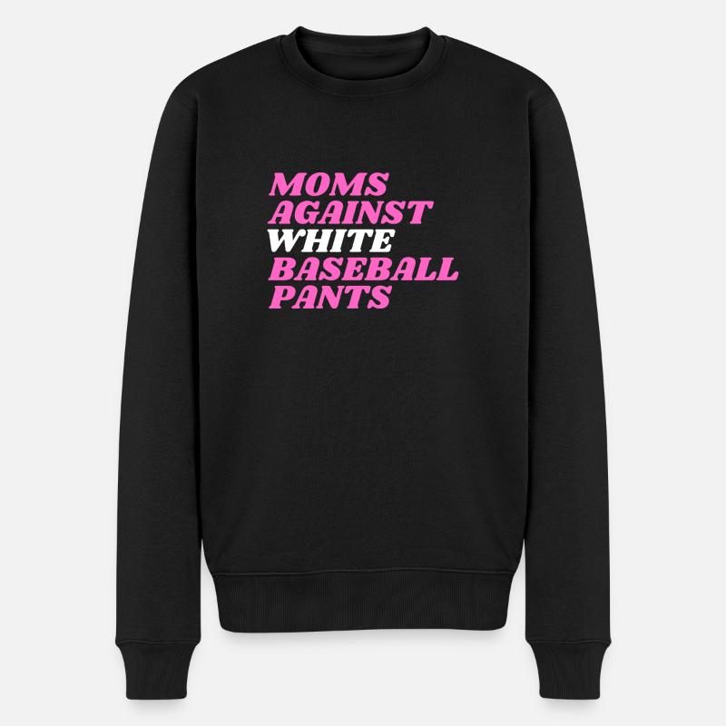 Moms Against White Baseball Pants - Männer Premium Bio Pullover - Schwarz