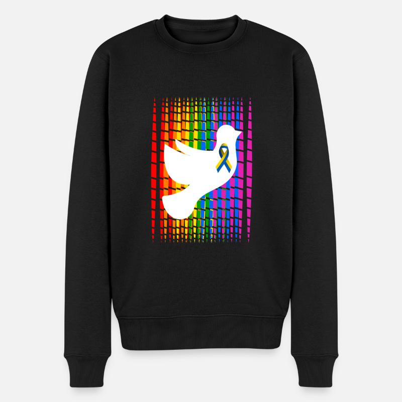Pride Fiedenstaube Ukraine - Männer Premium Bio Pullover - Schwarz