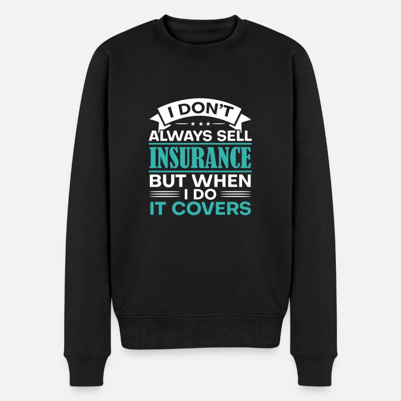 Ich verkaufe nicht immer Versicherungsberuf - Männer Premium Bio Pullover - Schwarz