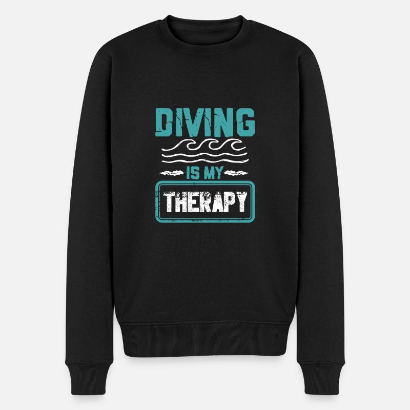 Tauchen therapy - Männer Premium Bio Pullover - Schwarz