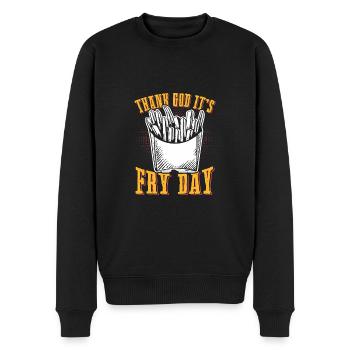 Frites frites Fastood - Pull Premium bio Homme - noir - Devant - Nico (187cm)