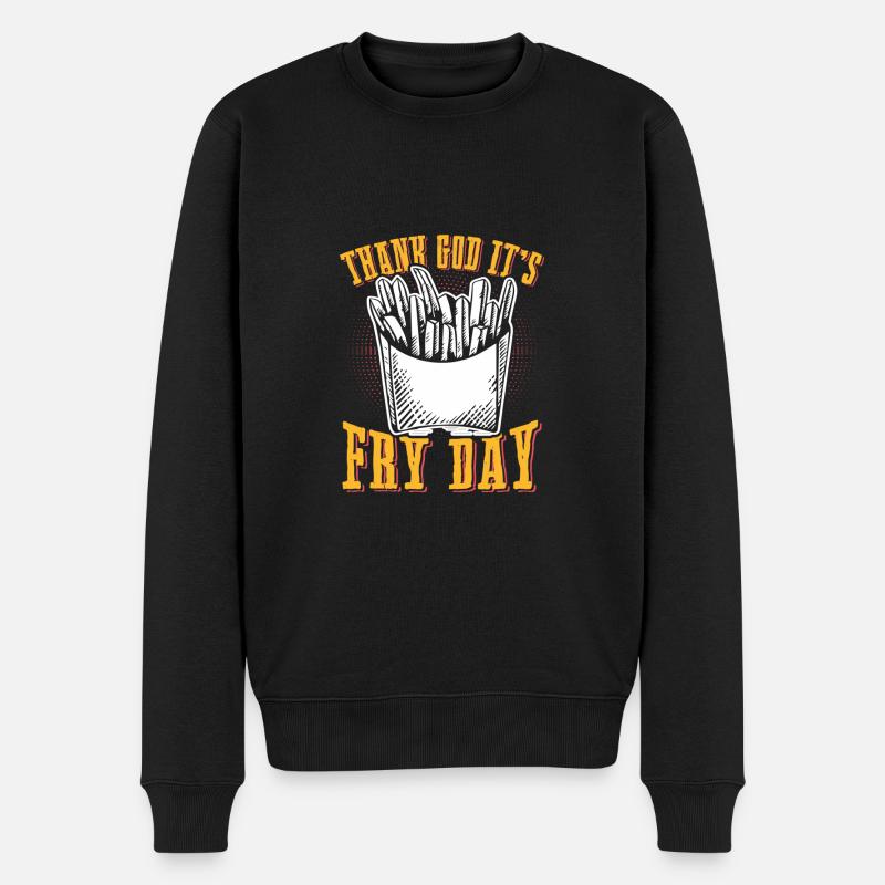 Frites frites Fastood - Pull Premium bio Homme - noir