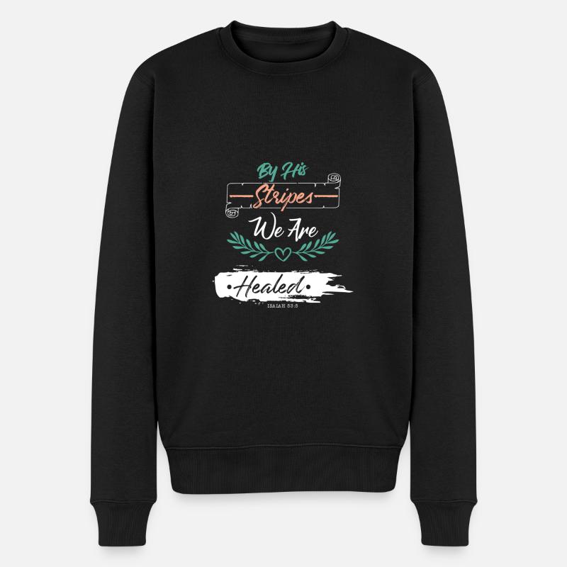 Guérison des versets bibliques - Pull Premium bio Homme - noir