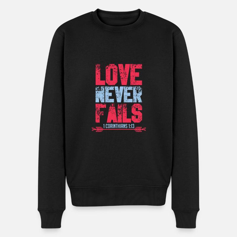 Verset biblique Jésus Amour - Pull Premium bio Homme - noir
