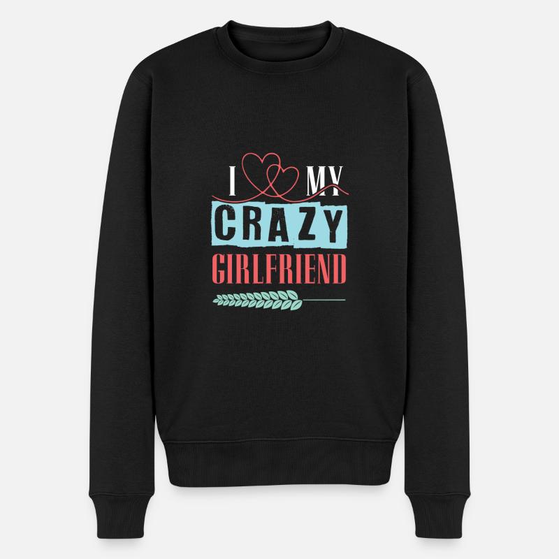 J’aime ma petite amie folle - Pull Premium bio Homme - noir